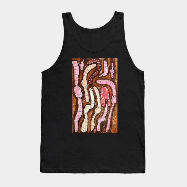 Happy Earth (worm) Day Tank Top by Animal Surrealism